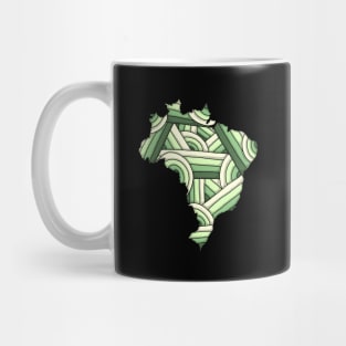 Brazil Map Art Mug